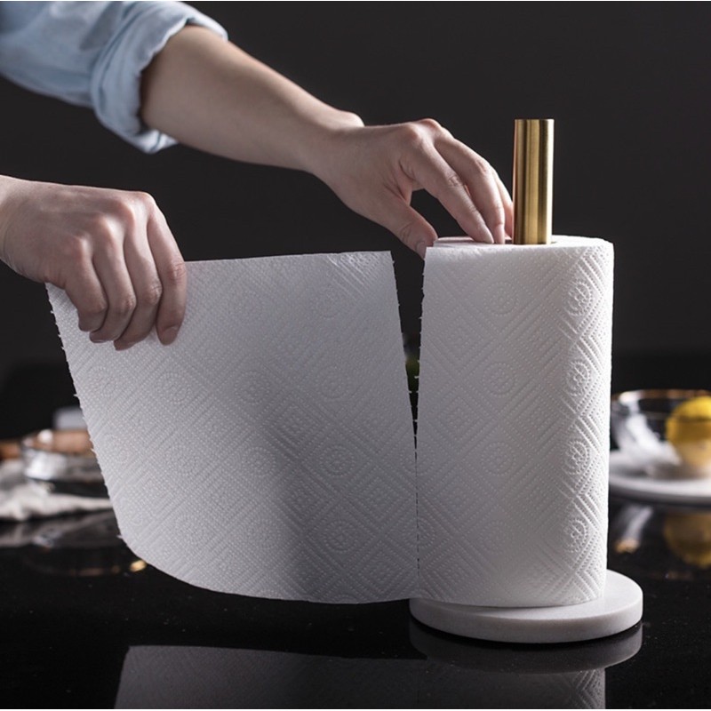 台灣現貨 北歐天然大理石廚房紙巾架 衛生紙架 廚房收納 吸油紙巾架「有感選物」-細節圖2