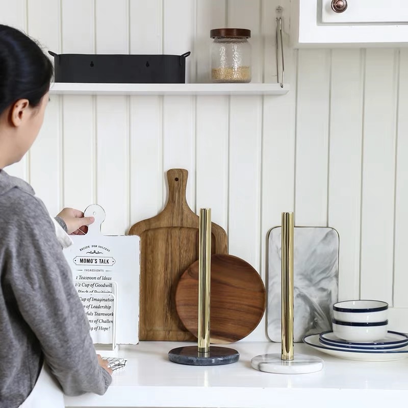 台灣現貨 北歐天然大理石廚房紙巾架 衛生紙架 廚房收納 吸油紙巾架「有感選物」-細節圖6