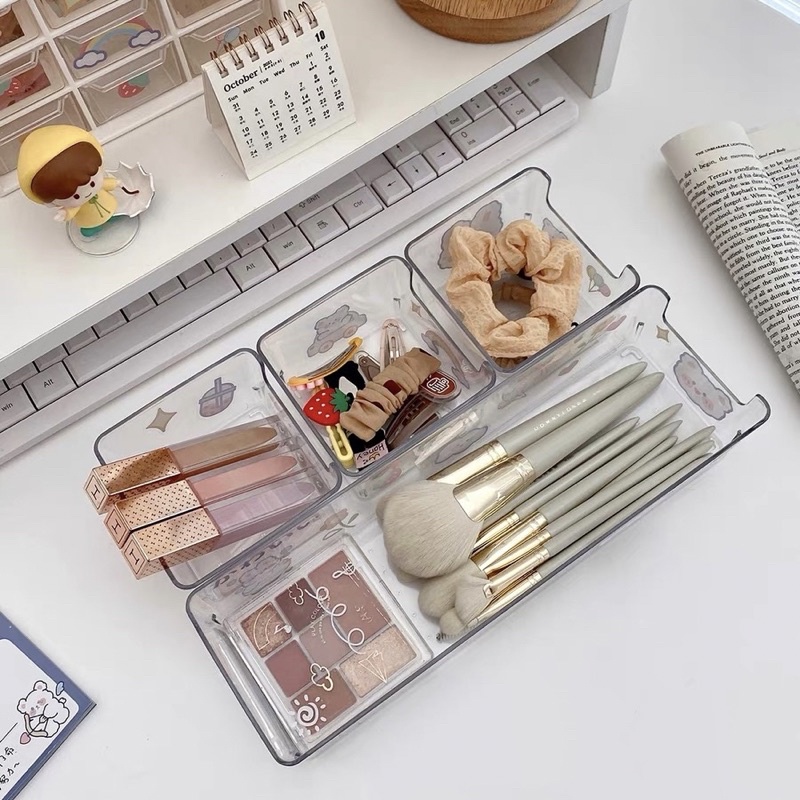 ❤︎台灣現貨❤︎透明抽屜收納盒 桌上收納 飾品收納 餐具收納盒 儲物盒「有感選物」-細節圖2