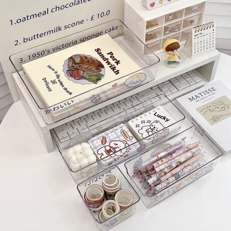 ❤︎台灣現貨❤︎透明抽屜收納盒 桌上收納 飾品收納 餐具收納盒 儲物盒「有感選物」-細節圖3