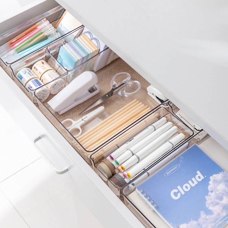 ❤︎台灣現貨❤︎透明抽屜收納盒 桌上收納 飾品收納 餐具收納盒 儲物盒「有感選物」-細節圖4