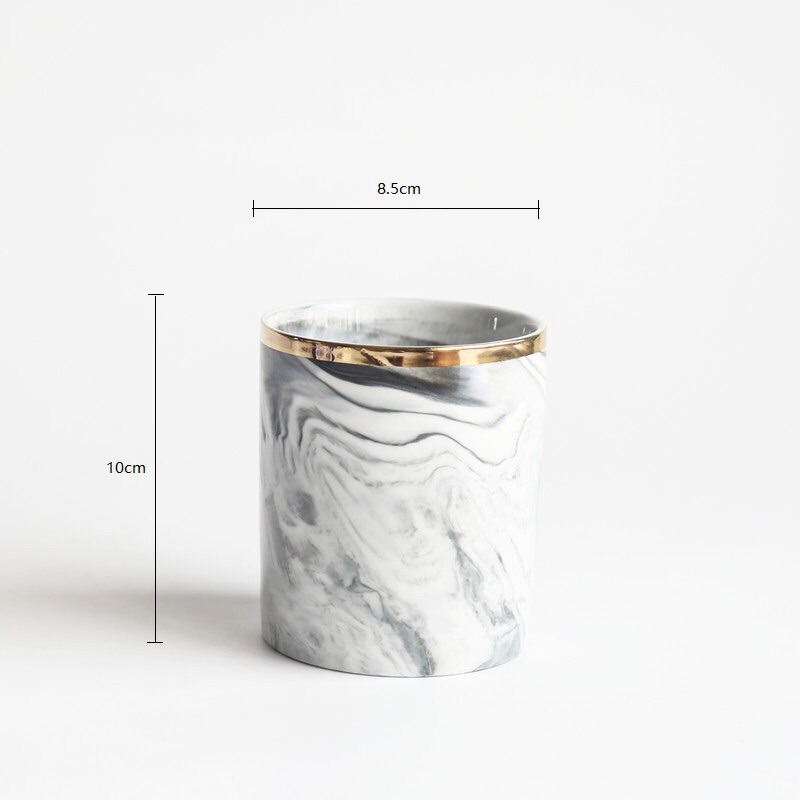 ❤︎台灣現貨❤︎北歐大理石陶瓷收納桶 筆筒收納 餐具收納 刷具收納 拍照用具「有感選物」-細節圖9