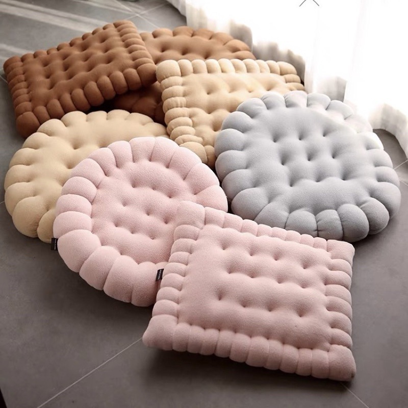 台灣現貨❤︎ins爆紅款Q彈加厚餅乾坐墊 抱枕靠墊 圓形坐墊 椅墊 飄窗坐墊 榻榻米坐墊 「有感選物」-細節圖8