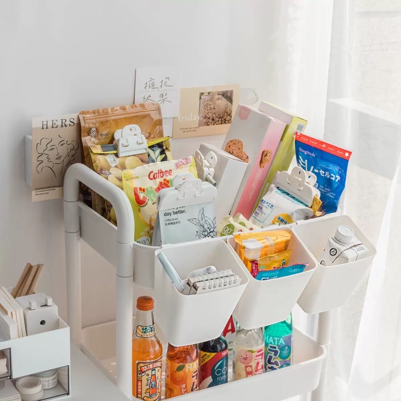 ❤︎台灣現貨❤︎推車小掛籃 收納桶 收納籃 文具收納 雜物收納盒「有感選物」-細節圖5