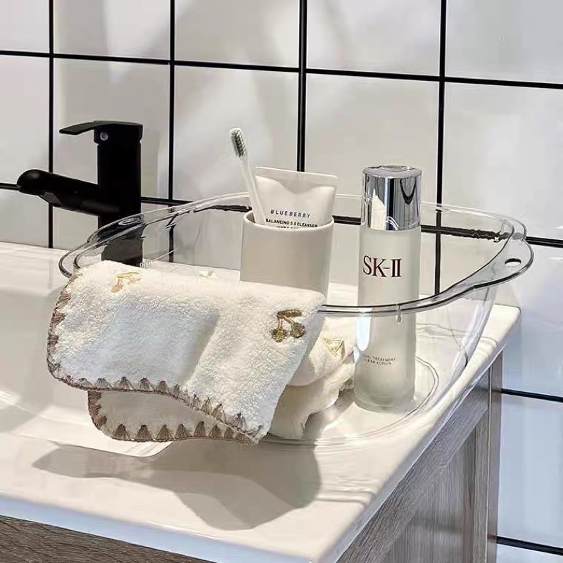 台灣現貨❤︎質感加厚PET透明洗臉盆 可掛式臉盆 洗菜盆 洗腳盆 「有感選物」-細節圖2