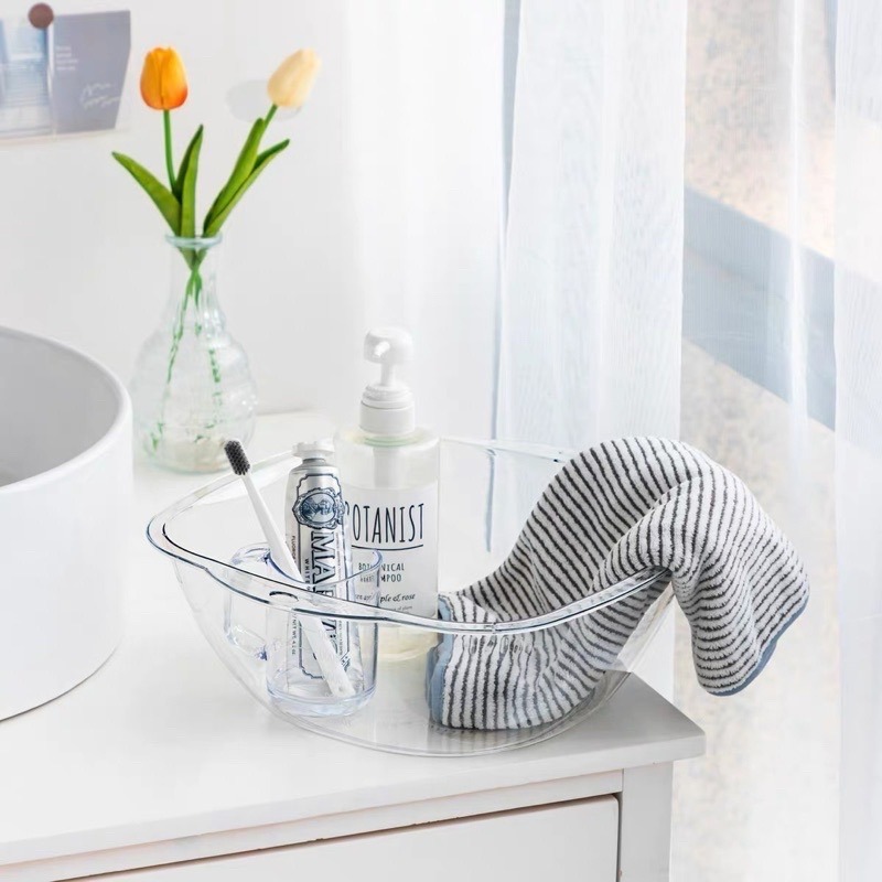 台灣現貨❤︎質感加厚PET透明洗臉盆 可掛式臉盆 洗菜盆 洗腳盆 「有感選物」-細節圖6