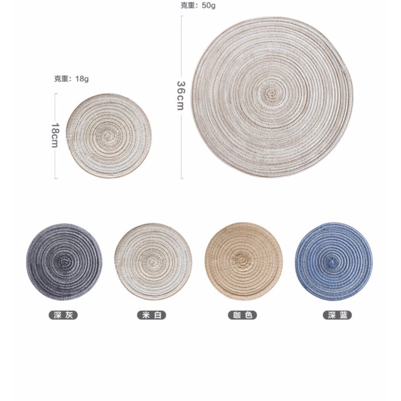 ❤︎台灣現貨❤︎簡約時尚手工苧麻螺紋圓形餐墊 隔熱墊 止滑墊 杯墊「有感選物」-細節圖7
