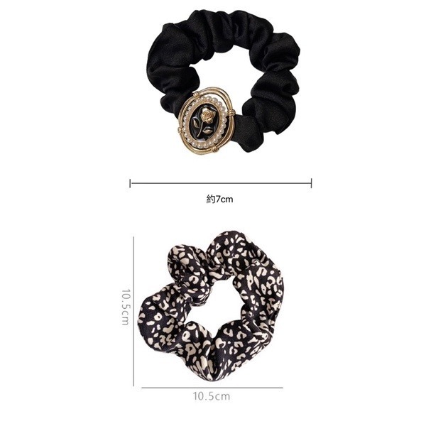 台灣現貨❤︎法式鬱金香緞面髮圈 豹紋點點大腸圈 髮圈 造型髮圈「有感選物」-細節圖5