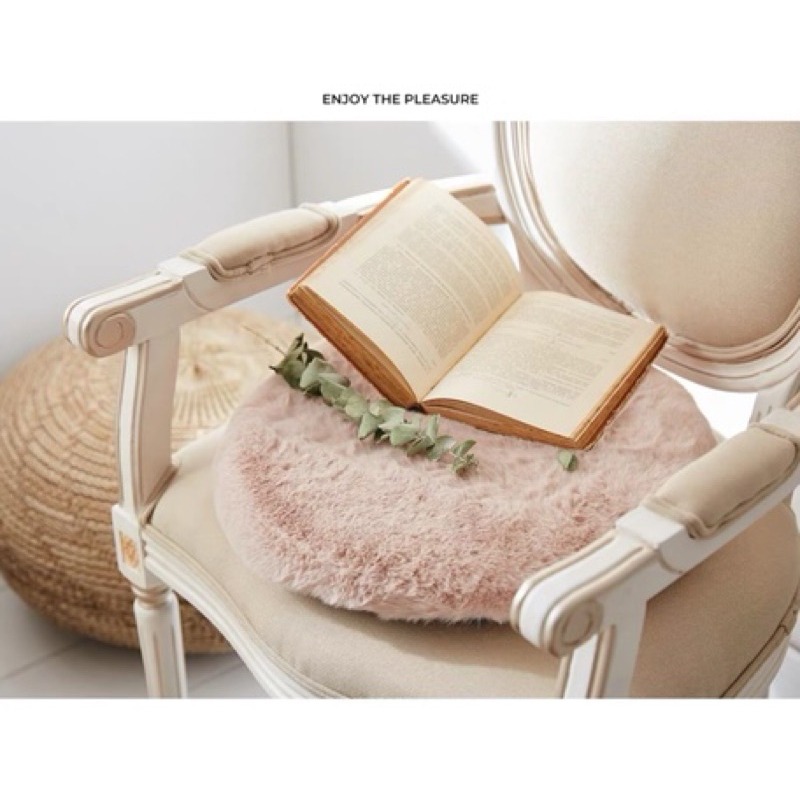 台灣現貨❤︎超柔軟仿兔絨毛記憶棉坐墊 椅墊靠墊 可拆洗坐墊 居家擺設 拍照道具「有感選物」-細節圖4