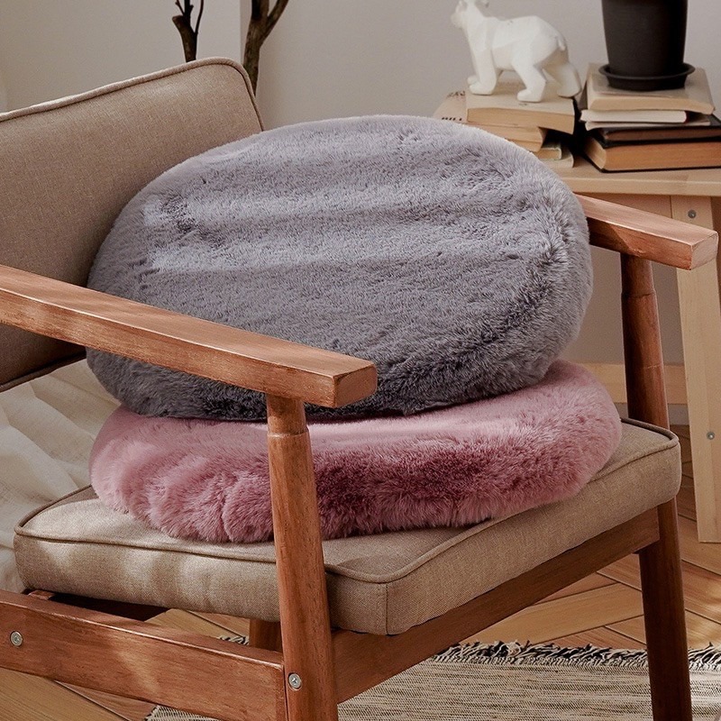 台灣現貨❤︎超柔軟仿兔絨毛記憶棉坐墊 椅墊靠墊 可拆洗坐墊 居家擺設 拍照道具「有感選物」-細節圖9