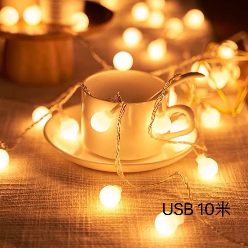 ❤︎台灣現貨❤︎LED造型燈串 串燈 聖誕節燈飾 露營用燈串 星星燈球球燈 聖誕節佈置 婚禮佈置 新年佈置「有感選物」-規格圖9