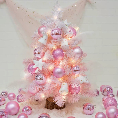 台灣現貨❤︎櫻花聖誕樹 粉色聖誕樹 聖誕花環 桌上擺設 迷你聖誕樹 聖誕佈置 蒂芬尼聖誕樹「有感選物」
