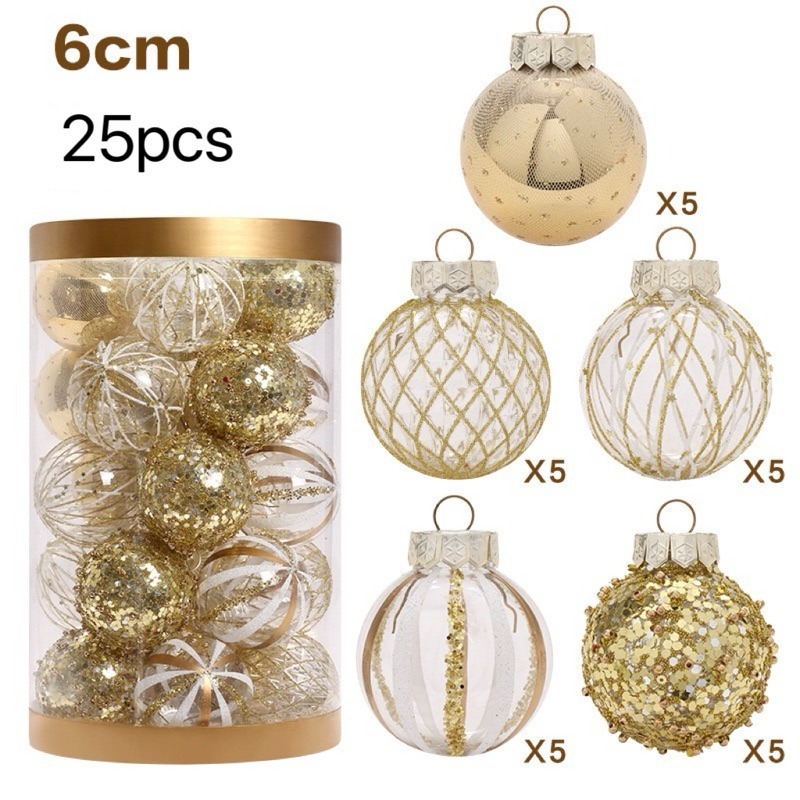 (V)6cm25顆-亮片透白金