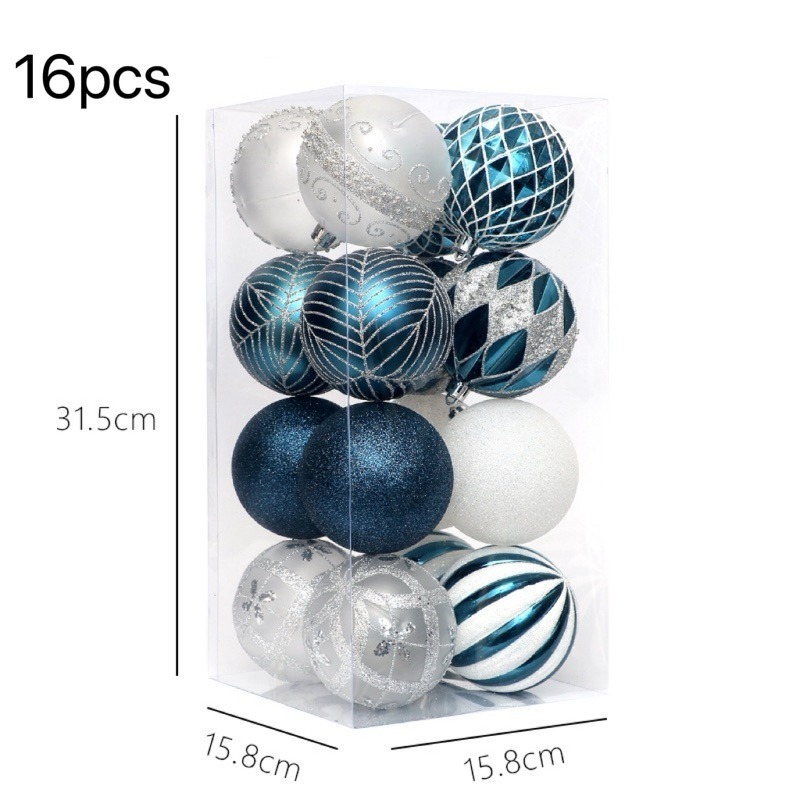 (S)8cm16顆-藍白銀