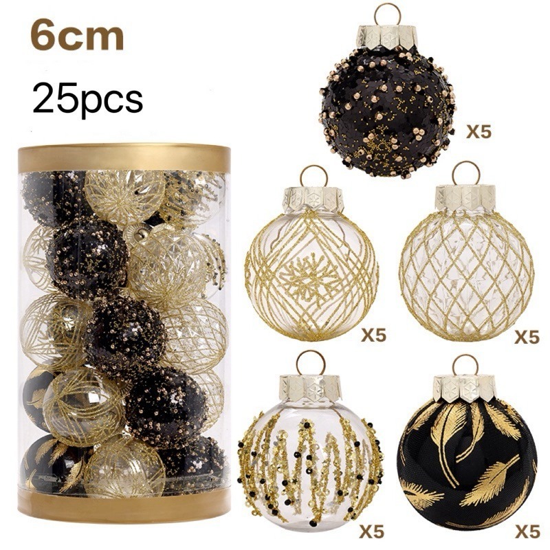 (K)6cm25顆-亮片黑金