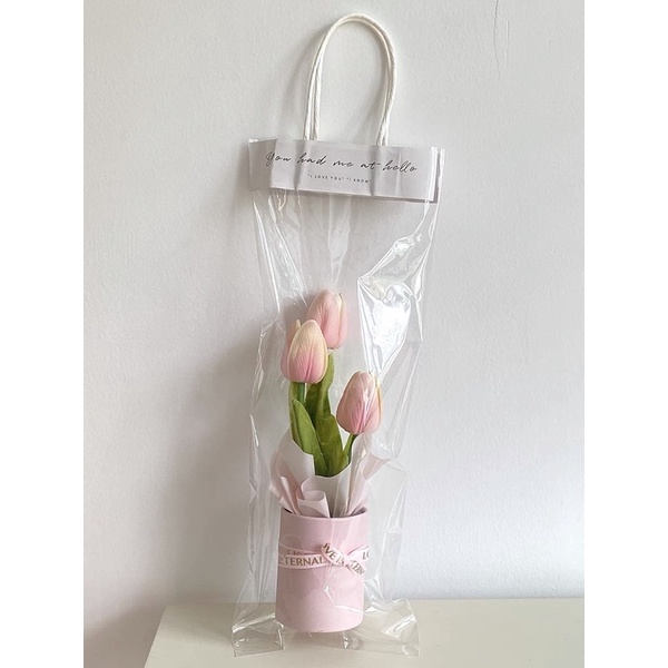 台灣現貨❤︎韓風仿真花鬱金香盆栽禮盒 居家擺設 母親節禮物 情人節禮物 畢業花束 聖誕禮物「有感選物」-細節圖4