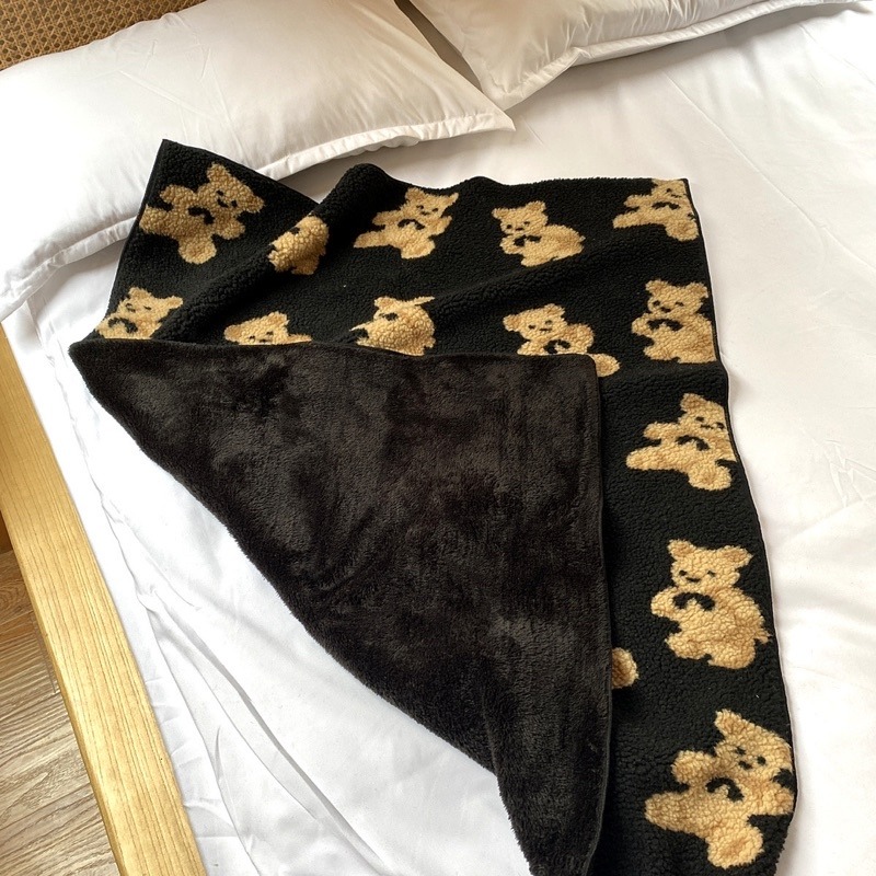 台灣現貨❤︎小熊雙面羊羔絨毛毯午睡毯 沙發毯 被子 冷氣毯「有感選物」-細節圖6