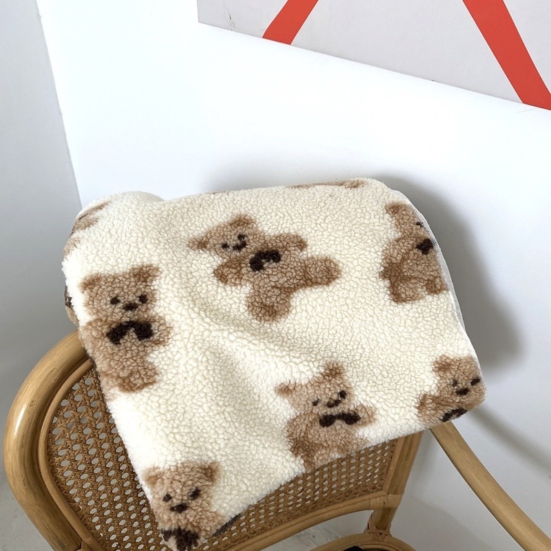 台灣現貨❤︎小熊雙面羊羔絨毛毯午睡毯 沙發毯 被子 冷氣毯「有感選物」-細節圖7