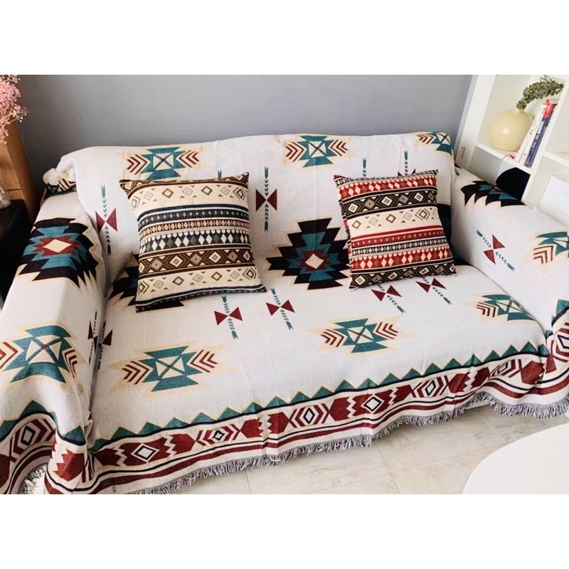 針織流蘇戶外露營野餐墊 休閒毯 萬用毯子 沙發套沙發巾 露營毯 桌巾「有感選物」-細節圖3