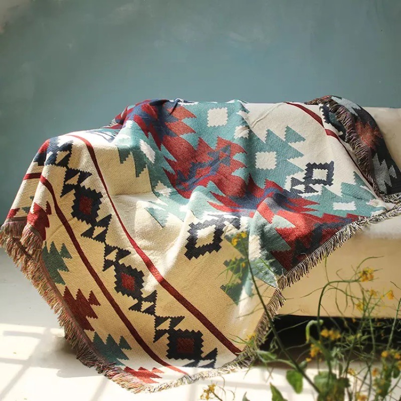 針織流蘇戶外露營野餐墊 休閒毯 萬用毯子 沙發套沙發巾 露營毯 桌巾「有感選物」-細節圖6