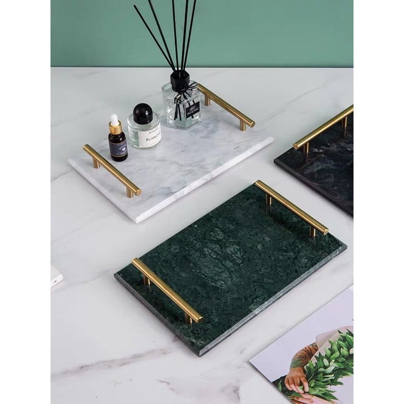 北歐天然大理石托盤 手把托盤 首飾盤 茶杯托盤 居家擺設 「有感選物」-細節圖5