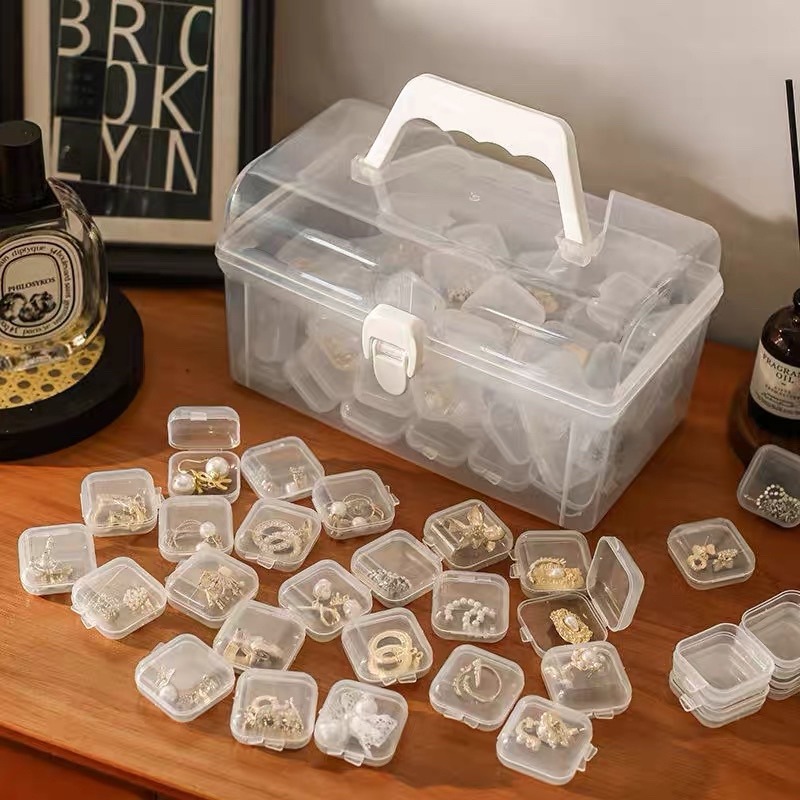 台灣現貨❤︎飾品收納小方盒 藥丸盒 首飾盒 耳塞盒 配件盒 塑料盒 零件盒 收納盒 小物收納 塑膠收納盒「有感選物」-細節圖4