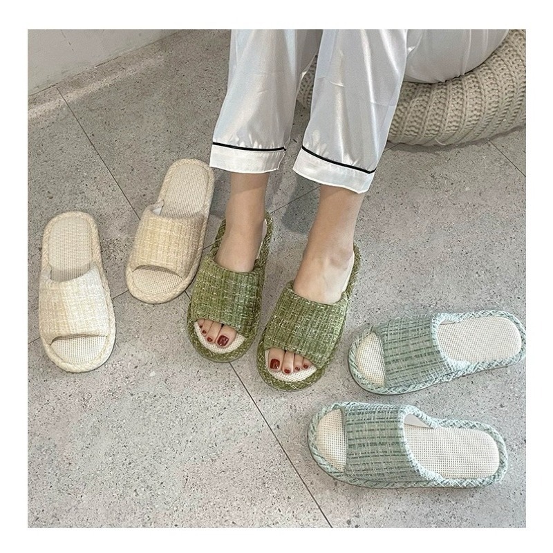 有感選物❤︎台灣現貨 小香風亞麻室內拖鞋 居家拖鞋 防滑拖鞋-細節圖3