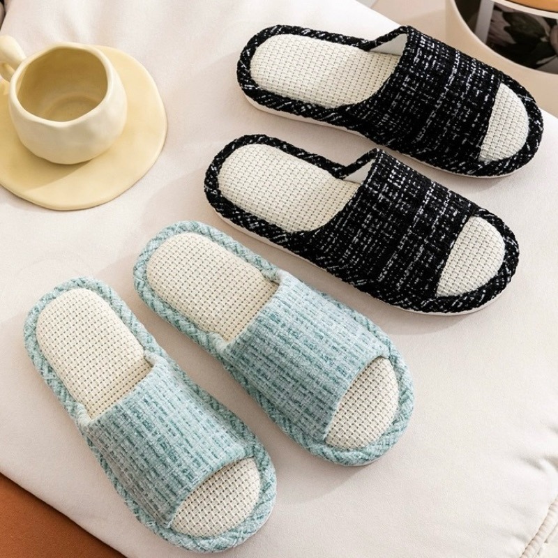 有感選物❤︎台灣現貨 小香風亞麻室內拖鞋 居家拖鞋 防滑拖鞋-細節圖4