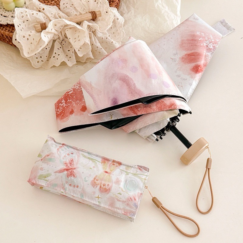 有感選物❤︎台灣現貨 迷你雨傘 遮陽傘 防曬雨傘 黑膠陽傘 晴雨兩用傘-細節圖2