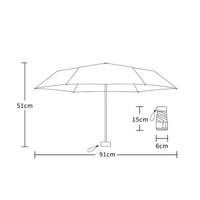 有感選物❤︎台灣現貨 迷你雨傘 遮陽傘 防曬雨傘 黑膠陽傘 晴雨兩用傘-細節圖6