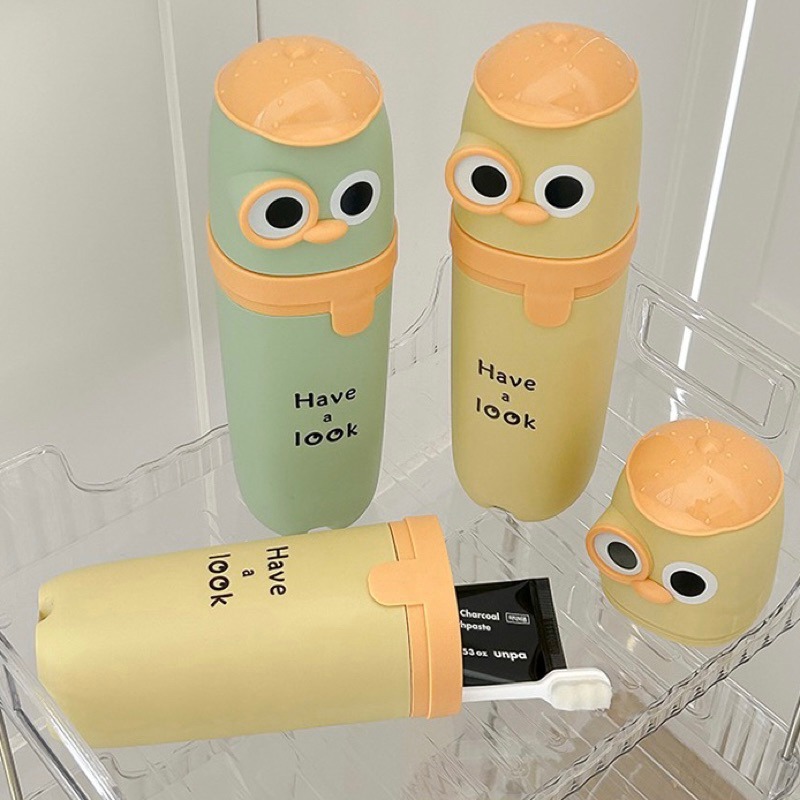 有感選物❤︎台灣現貨 可愛造型攜帶式牙刷收納盒  旅行漱口杯牙刷盒 學生牙刷盒-細節圖2