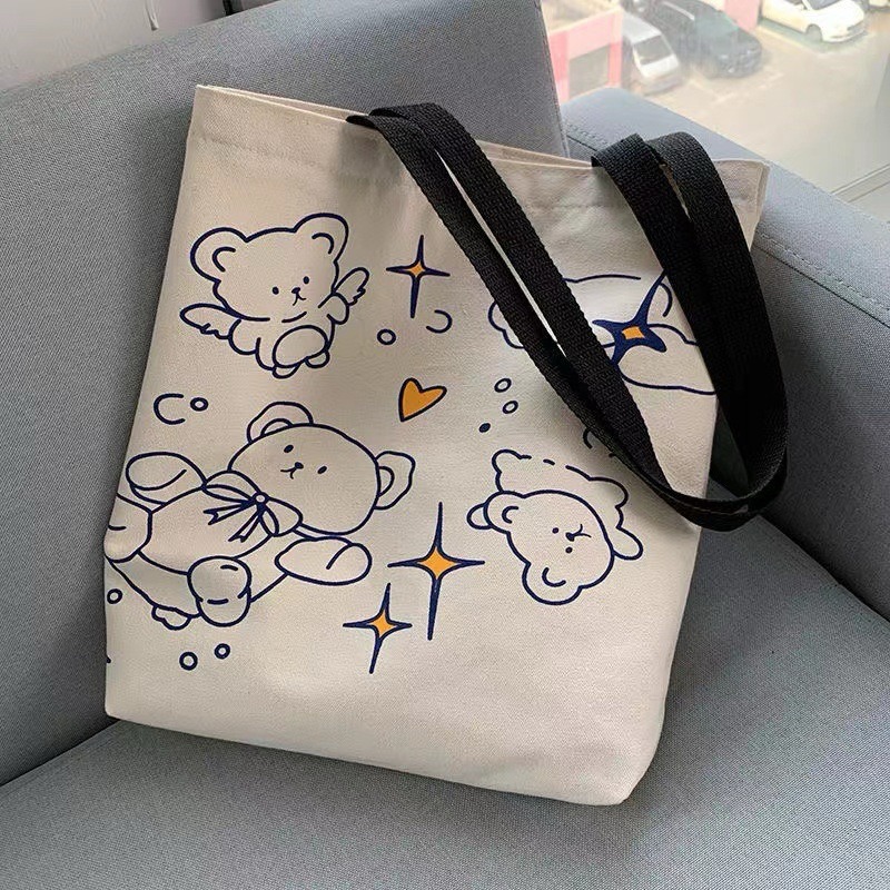 ❤︎台灣現貨❤︎日系簡約帆布包 單肩包 帆布袋 手提肩背帆布包 學生包 書包「有感選物」-規格圖9