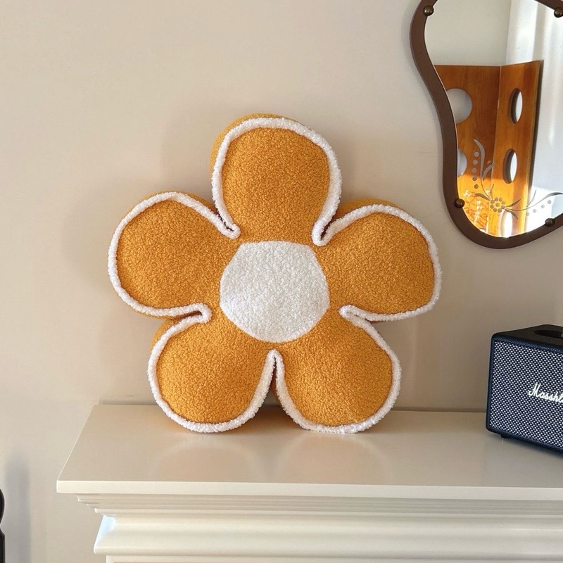 有感選物❤︎台灣現貨 可愛奶油色花朵坐墊 椅墊 抱枕 辦公椅靠背墊-規格圖8