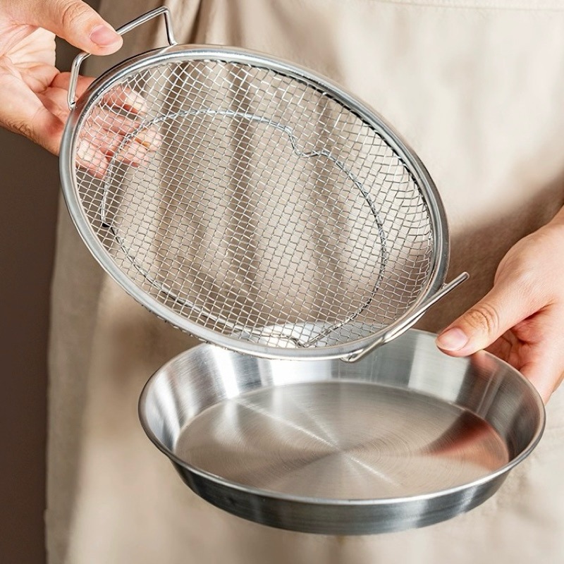 有感選物❤︎台灣現貨 不銹鋼濾油網盤 濾油架 濾網 瀝油架 蒸架-細節圖2