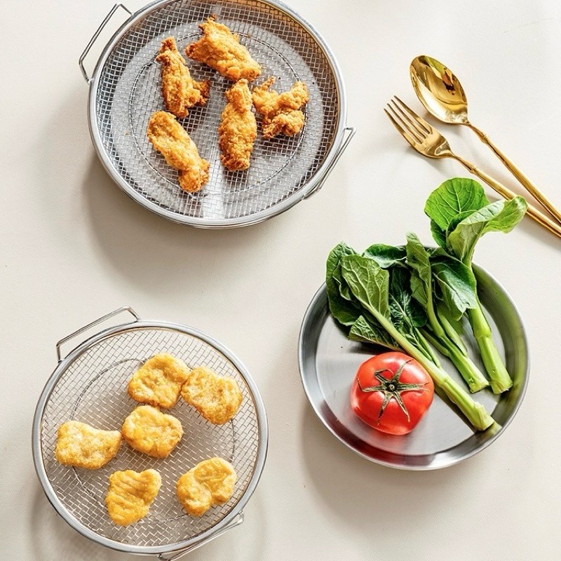 有感選物❤︎台灣現貨 不銹鋼濾油網盤 濾油架 濾網 瀝油架 蒸架-細節圖3