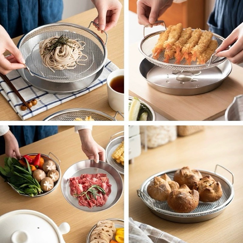 有感選物❤︎台灣現貨 不銹鋼濾油網盤 濾油架 濾網 瀝油架 蒸架-細節圖6