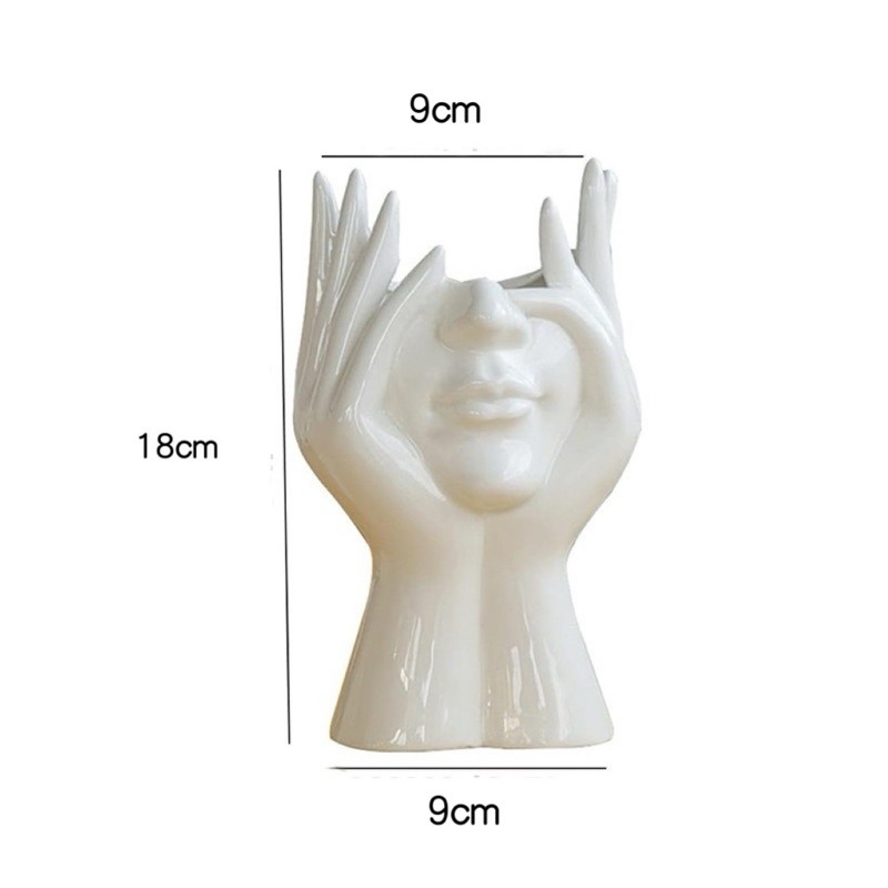 有感選物❤︎台灣現貨 高質感北歐風造型陶瓷花瓶 白色花瓶 插花花瓶 筆筒 居家裝飾-規格圖9