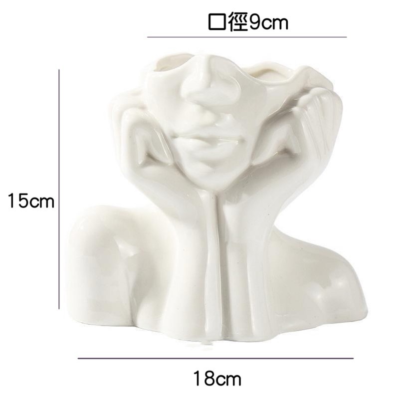 有感選物❤︎台灣現貨 高質感北歐風造型陶瓷花瓶 白色花瓶 插花花瓶 筆筒 居家裝飾-規格圖9