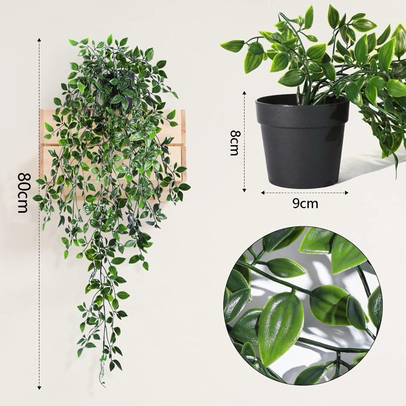 有感選物❤︎台灣現貨 仿真垂釣綠植藤蔓盆栽 仿真壁掛植物盆栽 婚禮佈置 居家佈置工作-規格圖9