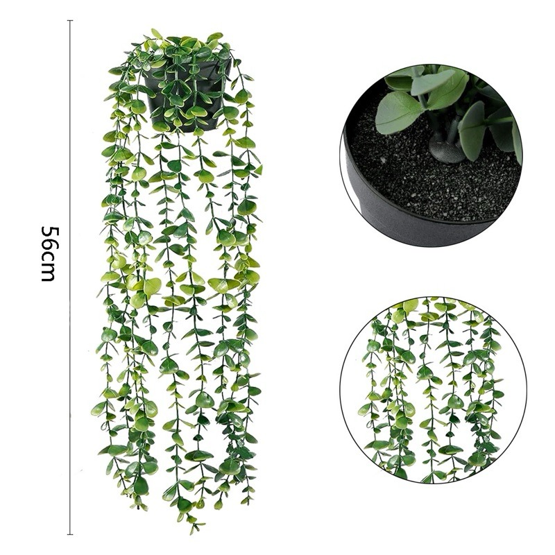 有感選物❤︎台灣現貨 仿真垂釣綠植藤蔓盆栽 仿真壁掛植物盆栽 婚禮佈置 居家佈置工作-規格圖9