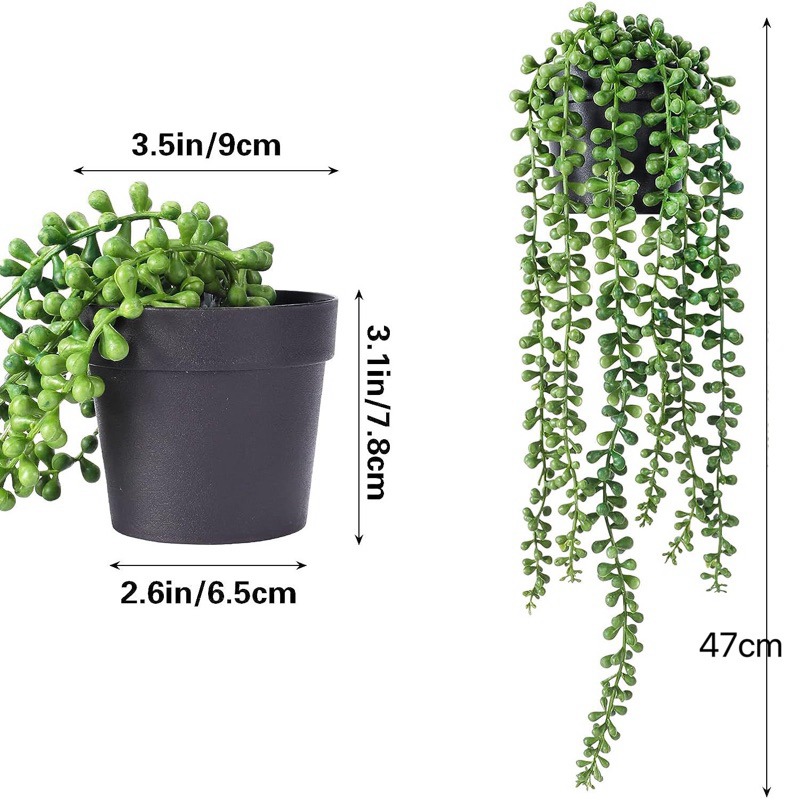 有感選物❤︎台灣現貨 仿真垂釣綠植藤蔓盆栽 仿真壁掛植物盆栽 婚禮佈置 居家佈置工作-規格圖9