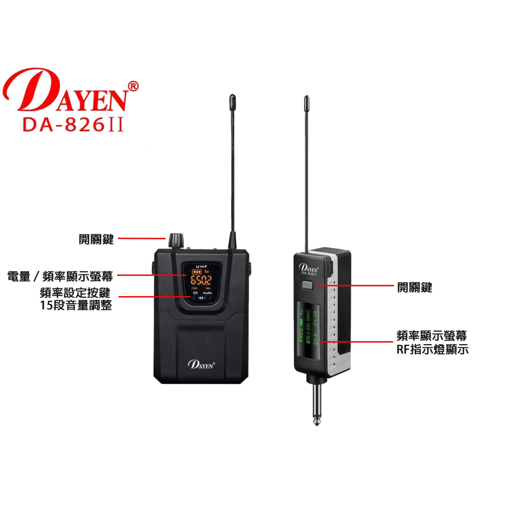朗的音響^(U-900Ⅱ) 1對2迷你無線腰掛麥克風 新鮮特價3580-細節圖3