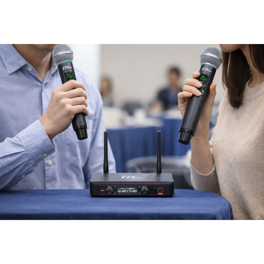朗的音響^(CT-566II) UHF 雙手握無線麥克風.小巧主機 老師上課.會議用 特價$2980-細節圖6