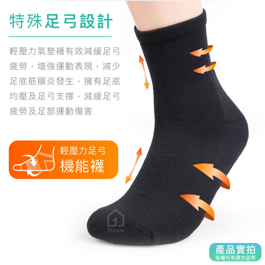 現貨｜MIT抗菌除臭機能短筒襪-黑色｜工研院Biocel/台灣製造/抗菌/除臭/透氣/短襪/棉襪/襪子【1home】-細節圖3