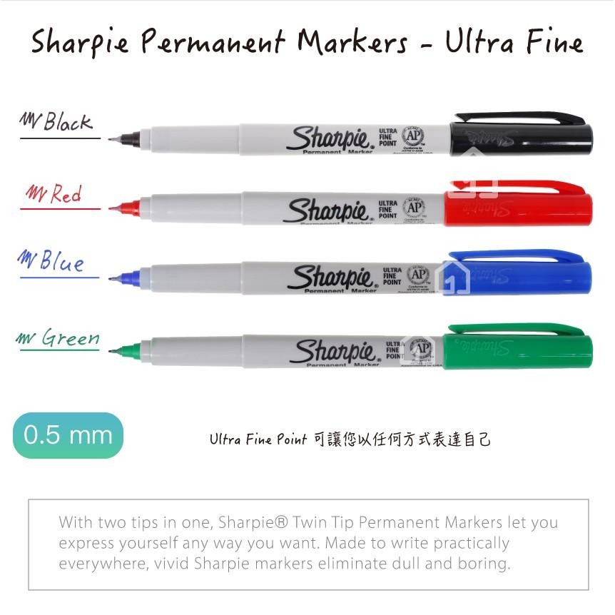 現貨｜美國Sharpie Ultra Fine Point 藍色細頭筆0.5mm｜簽字筆/奇異筆/麥克筆【1home】-細節圖3