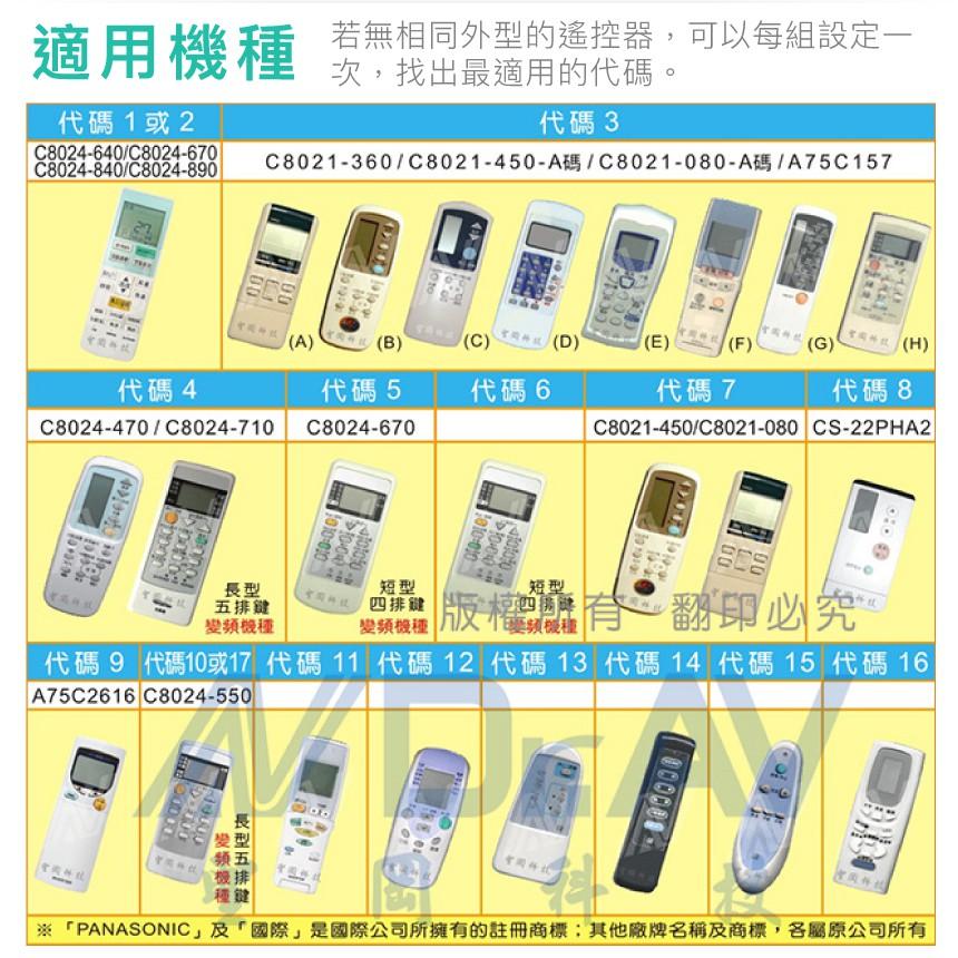 國際專用冷氣遙控器｜PANASONIC/國際牌/變頻/分離式/窗型/萬用/家電【1home】-細節圖2