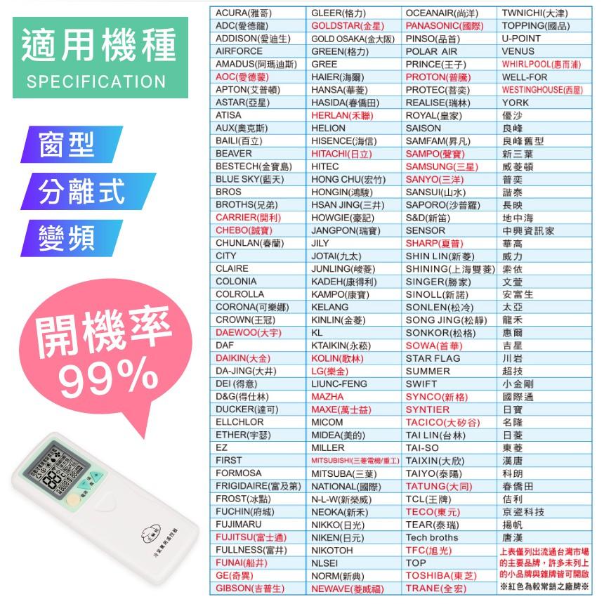 北極熊萬用冷氣遙控器｜大金/國際牌/三菱/日立/禾聯/東元/東芝/西屋/三洋/大同/三星/其他/富士【1home】-細節圖5