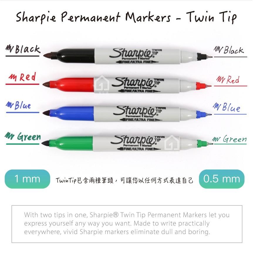美國 Sharpie Twin Tip 雙頭筆 藍色 1mm、0.5mm｜簽字筆/奇異筆/麥克筆【1home】-細節圖3