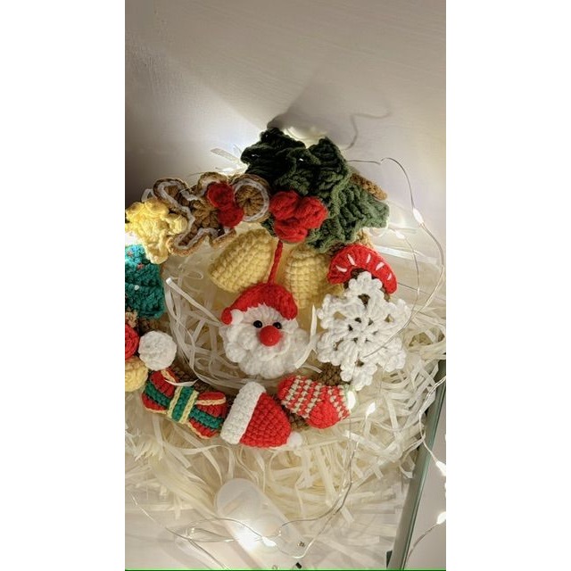聖誕花圈 購買送禮盒 燈串 卡片 直徑約18-20公分-細節圖2