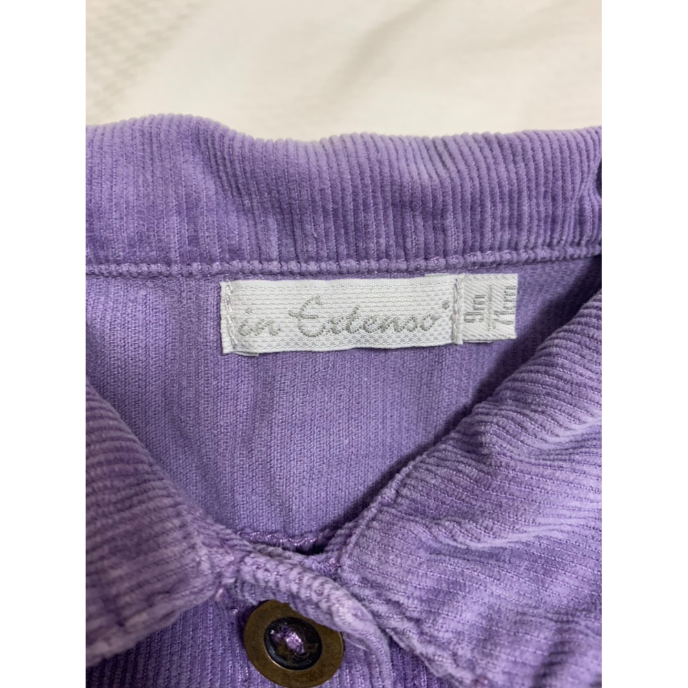 in extenso短袖紫色絨布小洋裝(9M/71cm)(二手)-細節圖2